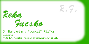 reka fucsko business card